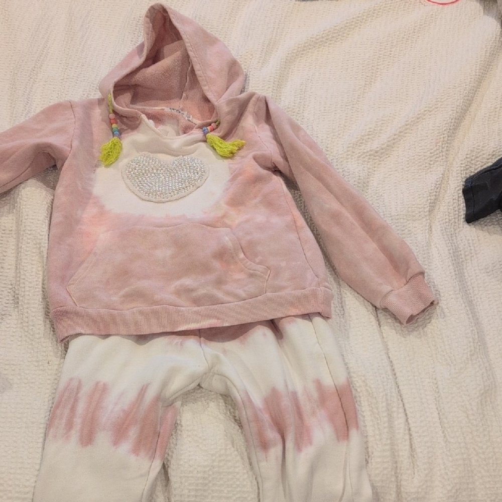 Lola + The Boys Pink and White Kids Matching Set
